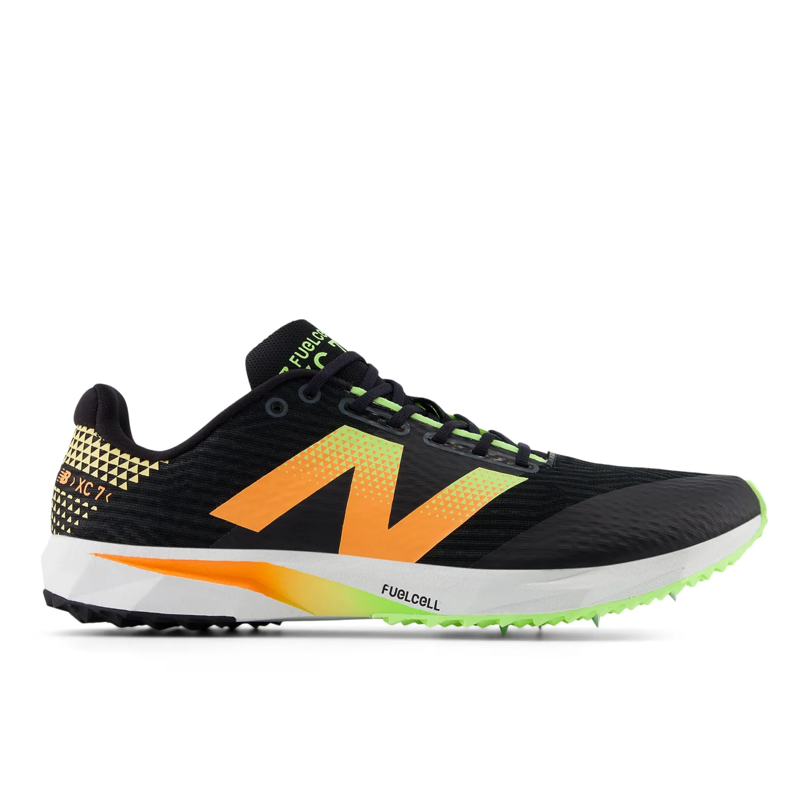 New Balance UNISEX XC SEVEN V5 LB Black/Bleached Lime Glo/Hot Mango