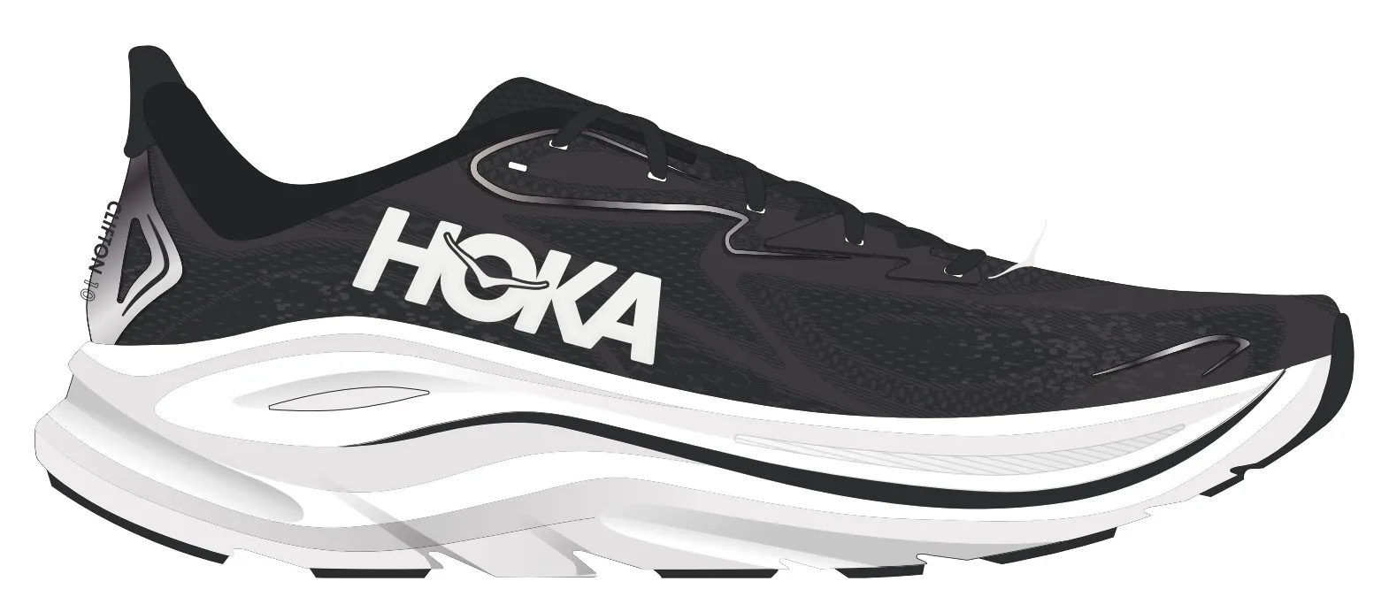 Hoka Clifton 10 Black and White Sneakers HOKA Clifton 10 Women main image 2